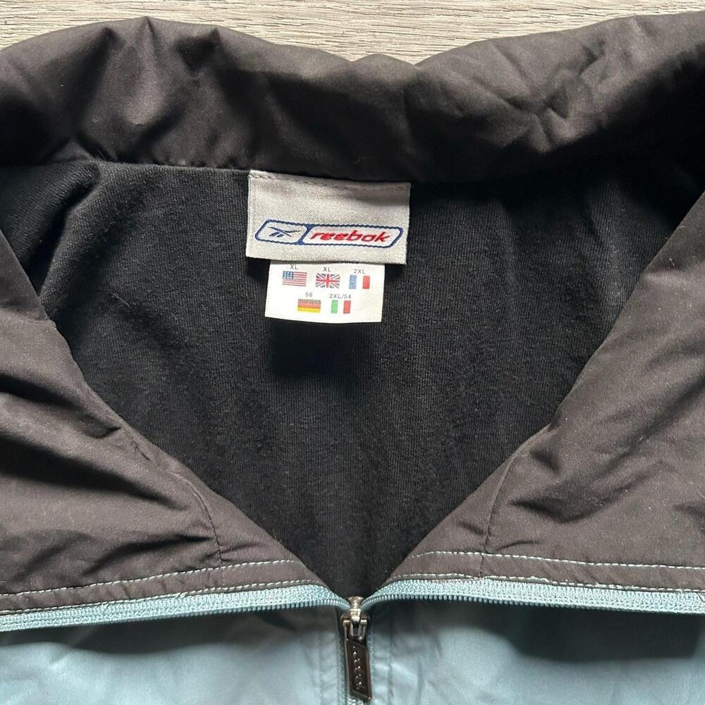 Vintage 90s reebok full zip windbreaker teal jacket